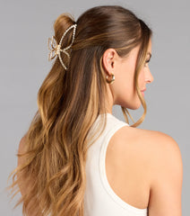 Catch The Light Rhinestone Butterfly Claw Clip