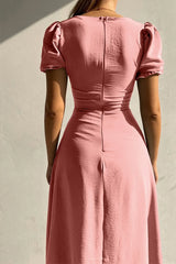 Sweetheart Neck Short Sleeve Dress