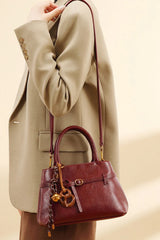 Red Vintage Luxe Handheld Crossbody Everyday Bag