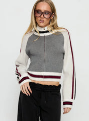 Tilar Knit Jacket Grey Multi
