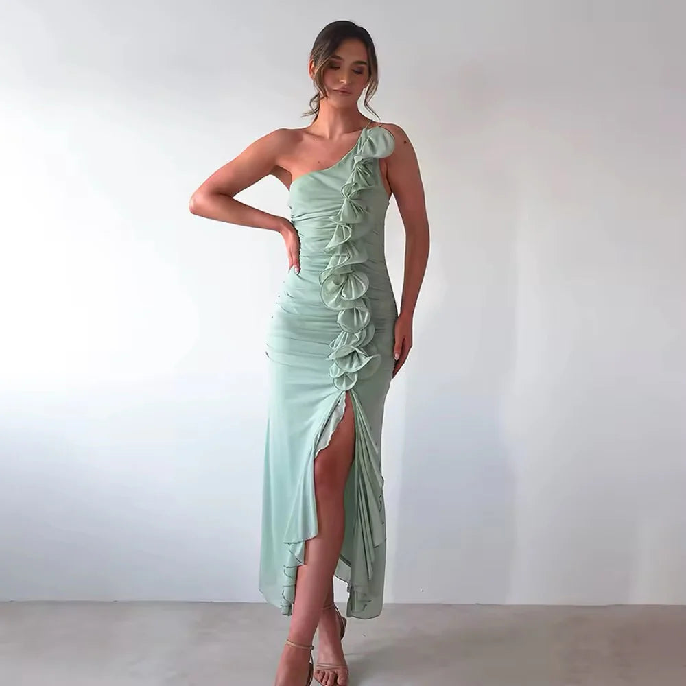 Ruffles And Champagne Dress