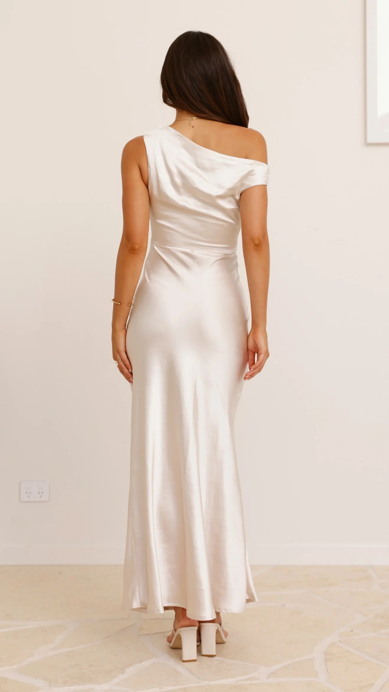 Auria Off Shoulder Maxi Dress - Champagne
